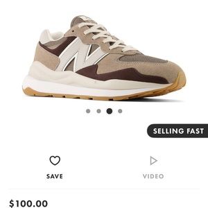 New Balance 57/40 sneakers in taupe with brown detail